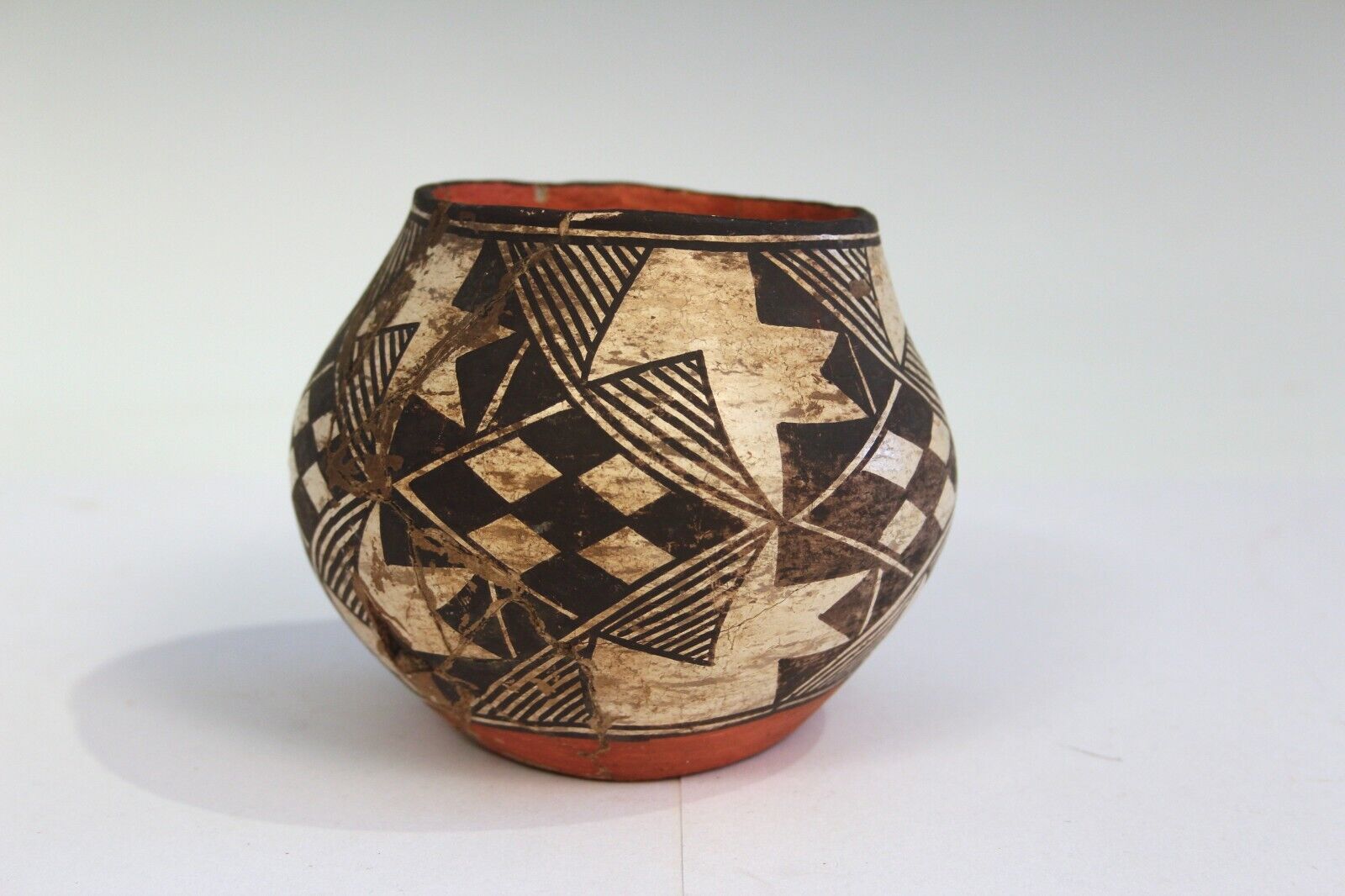 Antique Acoma Pottery Southwest Native American New Mexico Bowl Damaged As Is