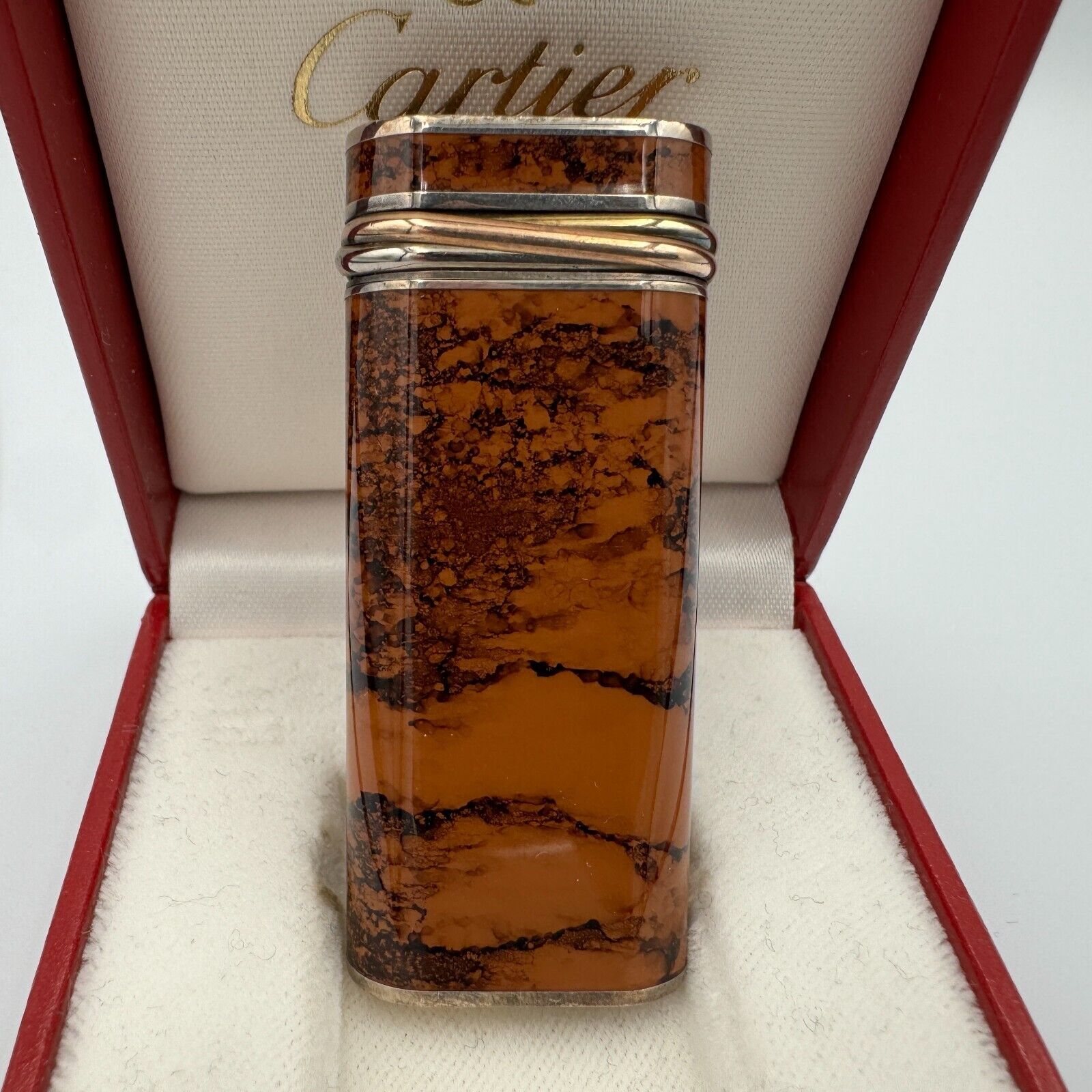 Cartier Gas lighter Brown vintage with Box