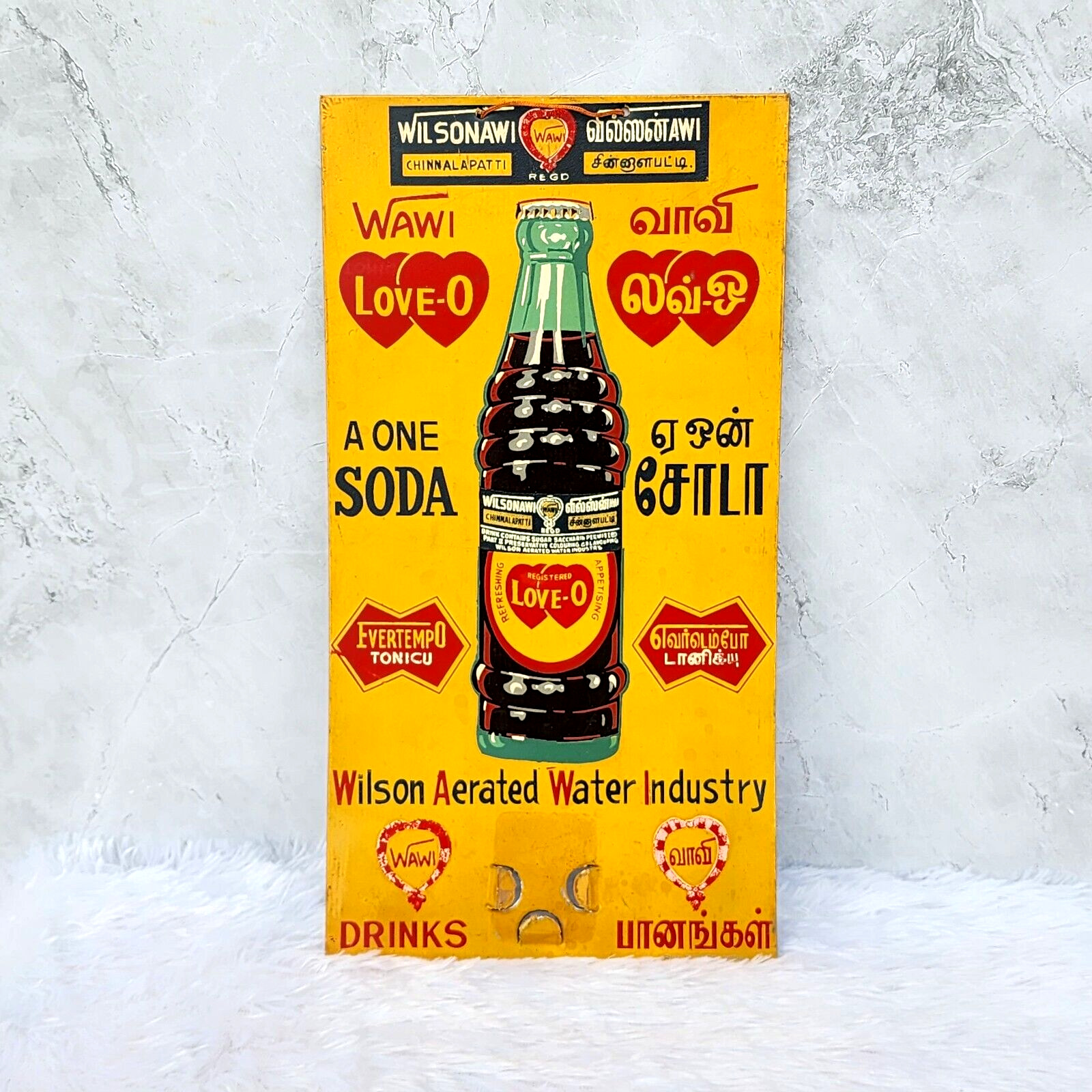 Vintage Wilson Love O Soda Drink Advertising Tin Sign Old Rare Collectible TS430