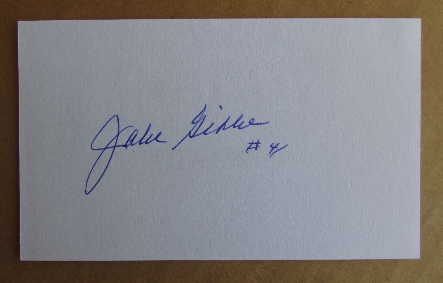 JAKE GIBBS SIGNED AUTOGRAPH 3X5 INDEX CARD CATCHER 1962-1971 NEW YORK YANKEES