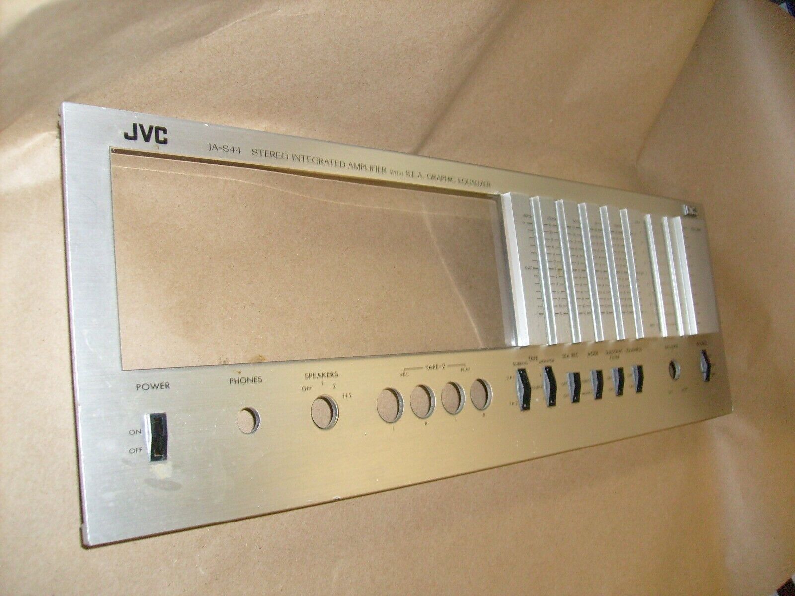 JVC INTEGRATED STEREO AMPLIFIER JA-S44 -  ORIGINAL FRONT PANEL W/  GLASS