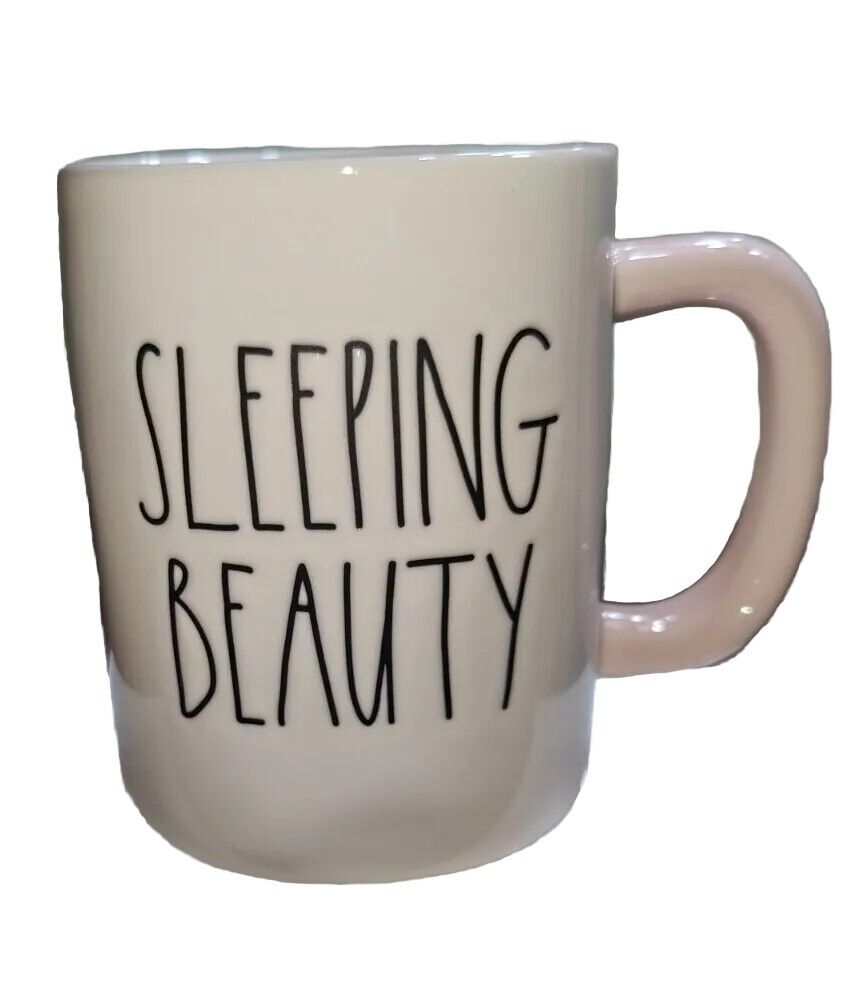 Disney Princess Rae Dunn Mug Coffee Tea Cup SLEEPING BEAUTY Pink Handle 16 Oz