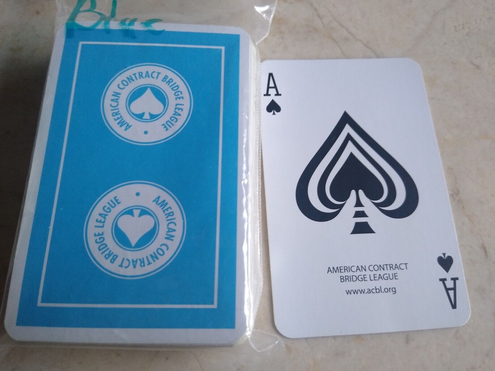 AMERICAN CONTRACT BRIDGE LEAGUE BLUE PLAYING SWAP CARDS DECK