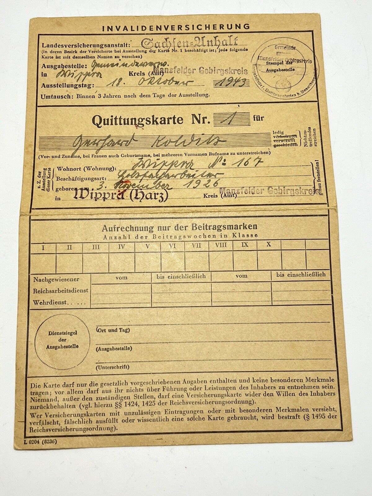 vintage wwII era german document