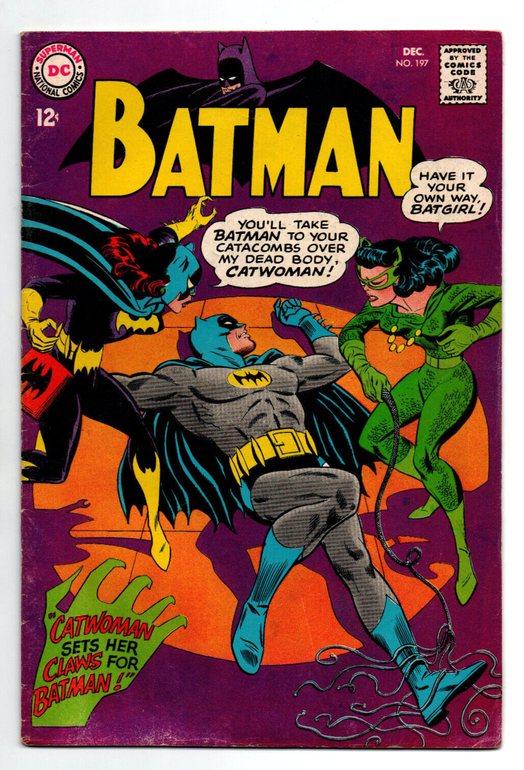 Batman #197 - Batgirl vs Catwoman - 1967 - FN