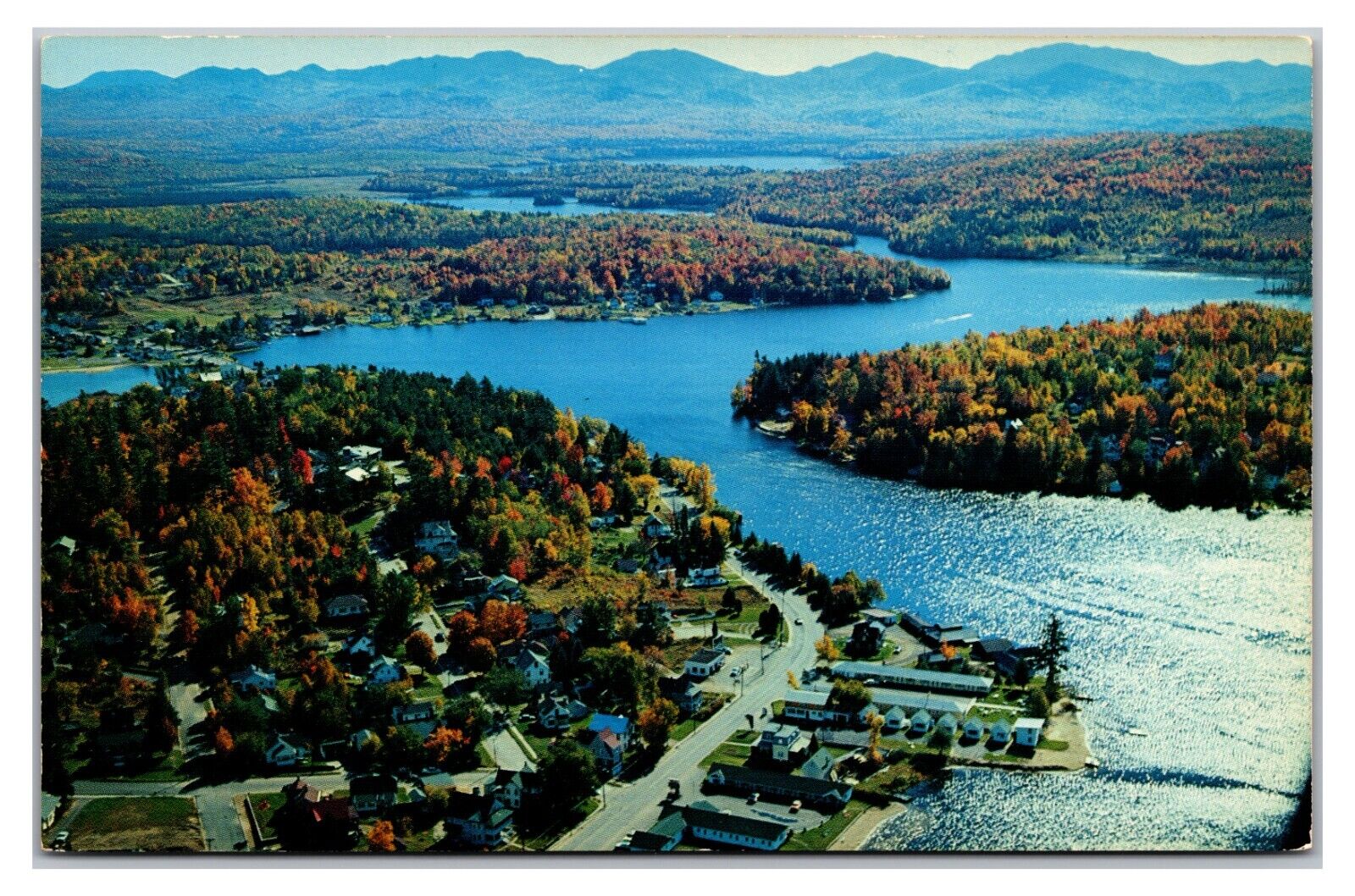 Vintage 1950s - Saranac Lake- Adirondack Mountains, New York Postcard (UnPosted)