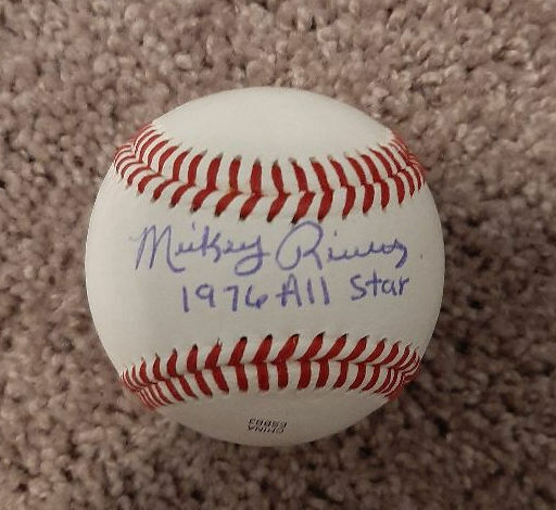 Mickey Rivers Signed Autographed Baseball - MLB NY Yankees 1976 AS - w/COA