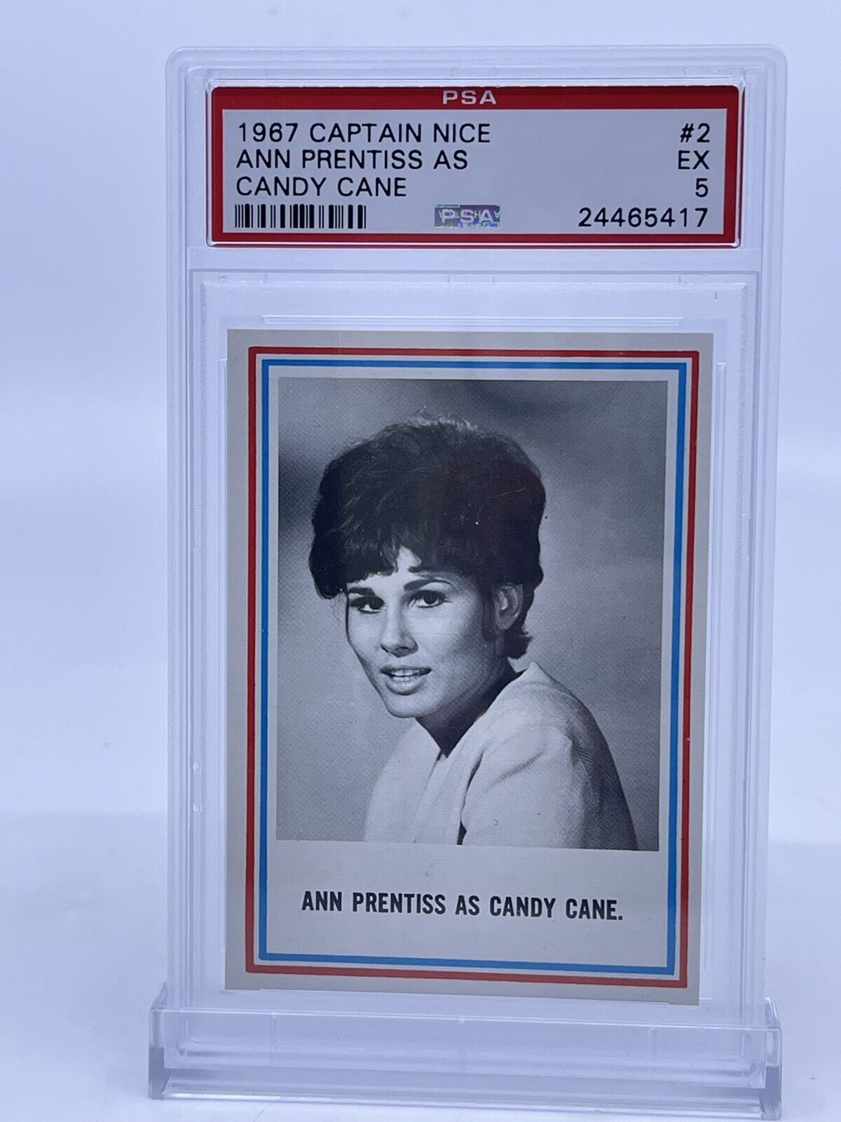 1967 TOPPS CAPTAIN NICE CARD #20 ANN PRENTISS AS CANDY CANE PSA 5 EX RARE