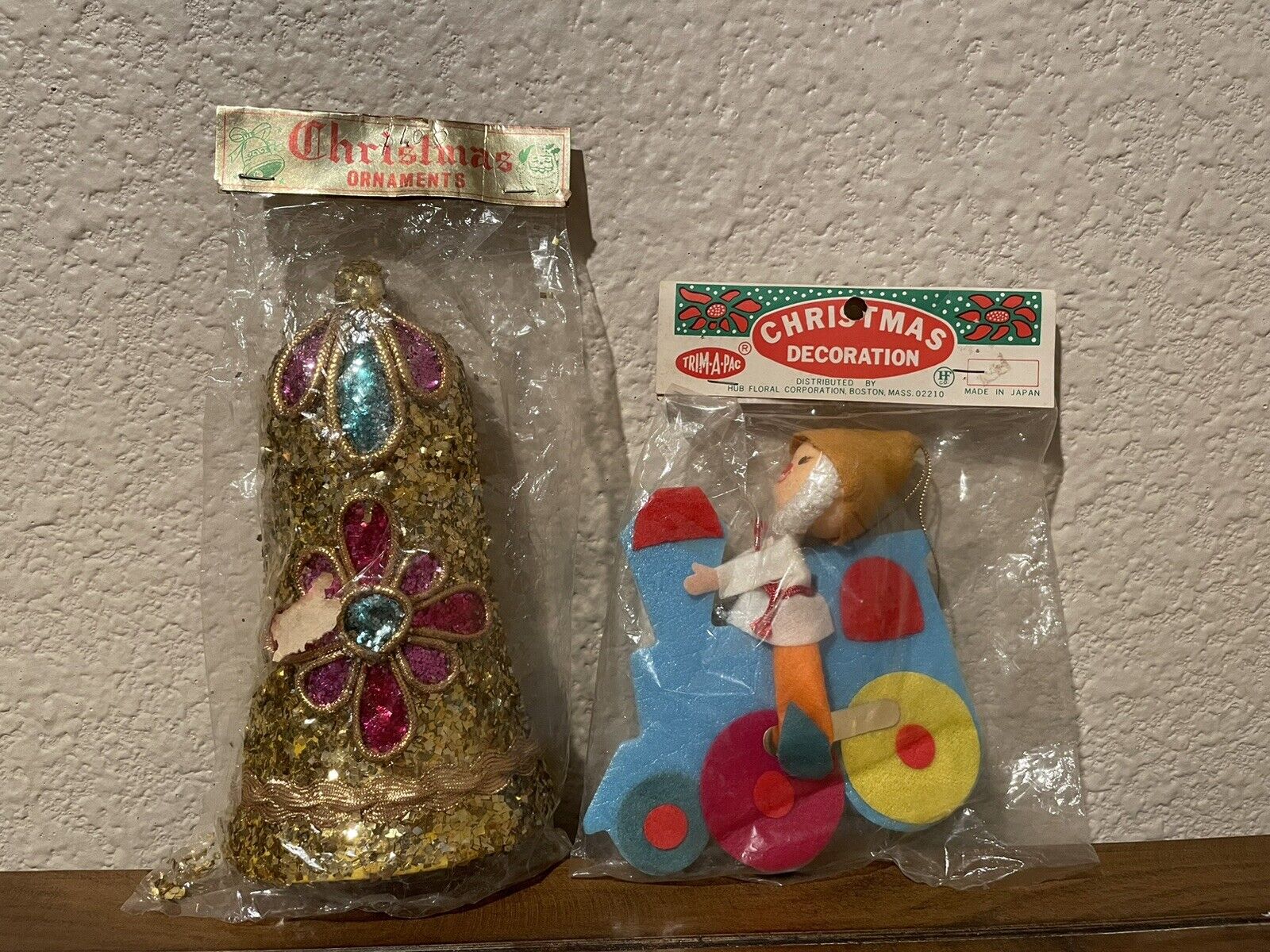 2 Vintage Christmas Ornaments *New Old Stock* 1960’s Japan