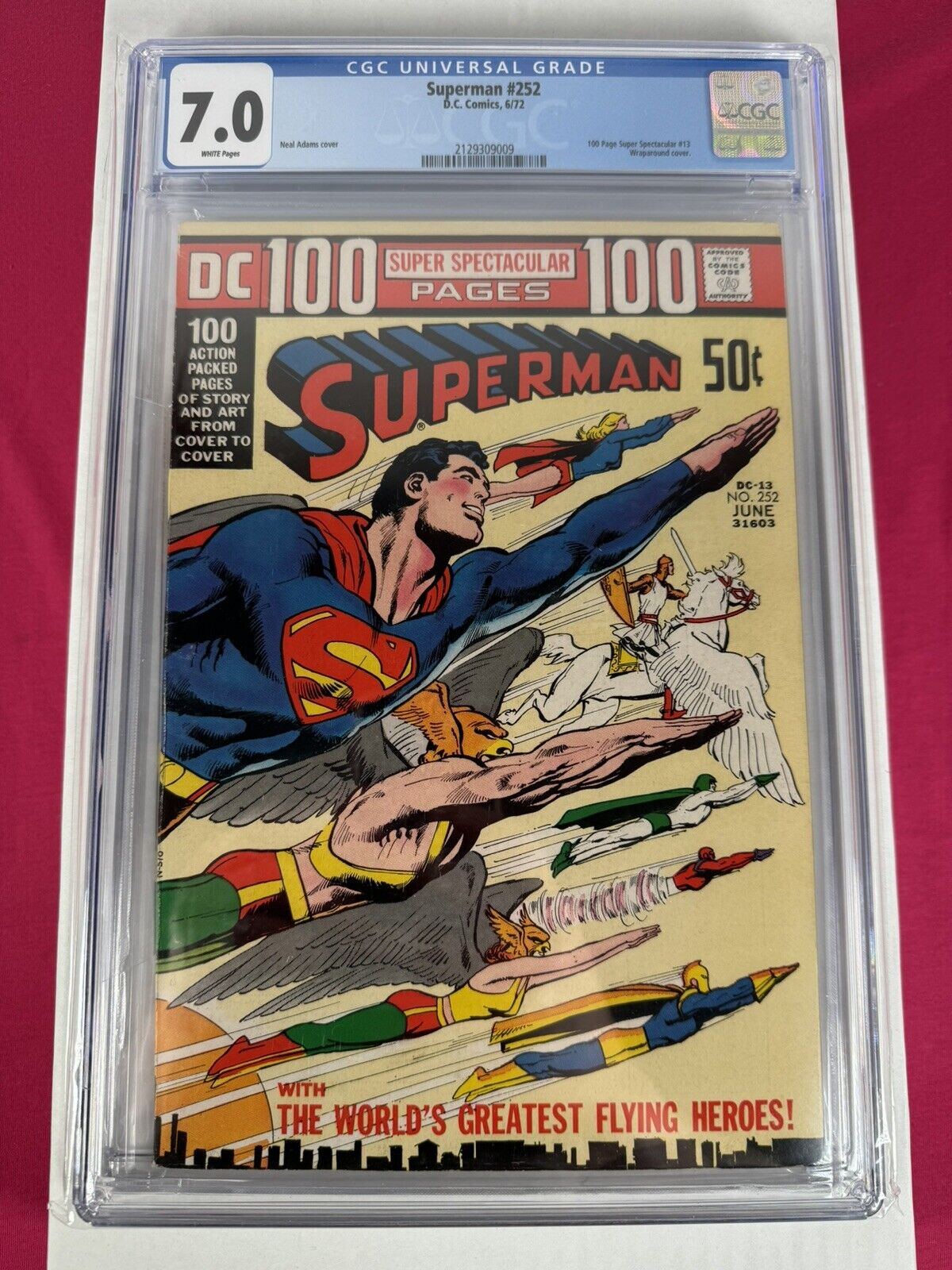 SUPERMAN #252 CGC 7.0 NEAL ADAMS wraparound cover 100 PAGE SUPER SPECTACULAR 13