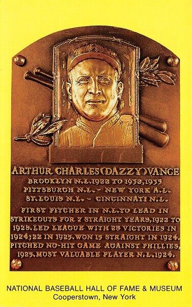 Arthur Charles Dazzy Vance National Baseball Hall of Fame & Museum