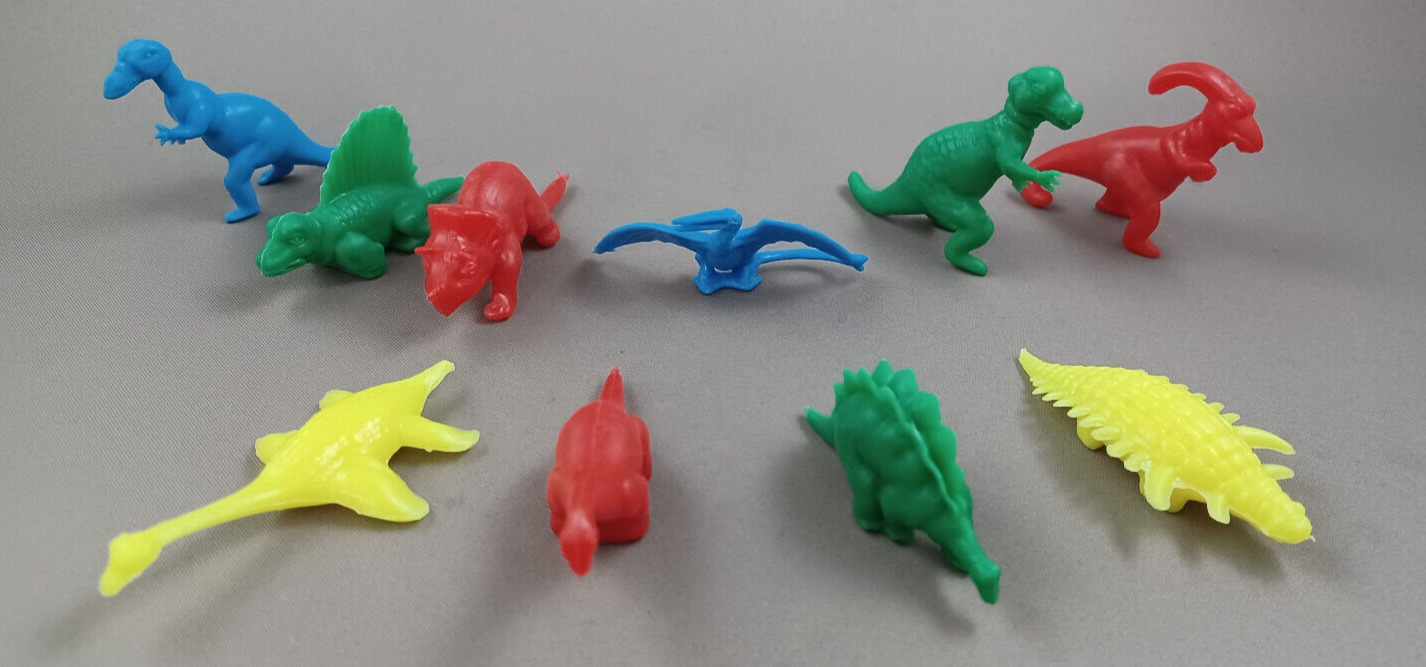 Complete Set Nabisco DFC Joy Toy Plastic Dinosaur Vintage Prehistoric Lot of 10