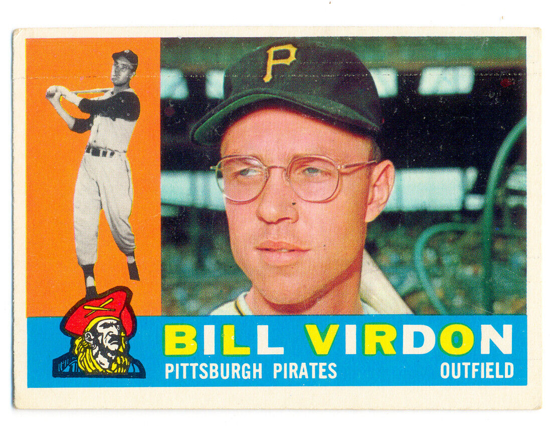 1960 TOPPS BILL VIRDON 496 Pittsburgh Pirates Genuine Sharp EX EXMT 