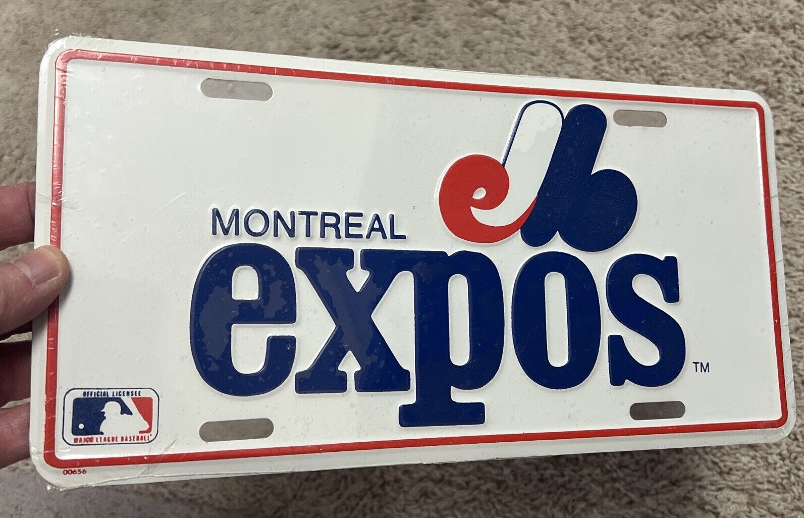 NOS Vintage Montreal Expos Metal Front License Plate