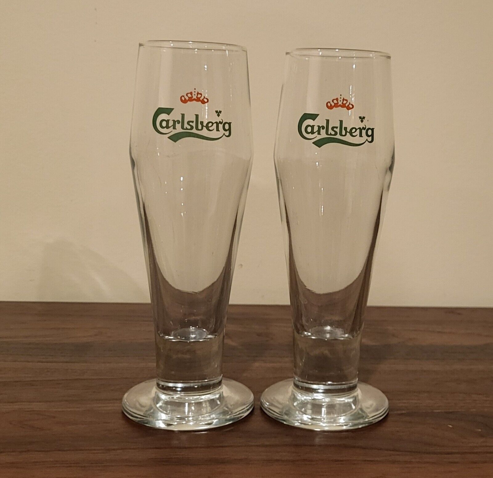 Set of 2 Vintage Danish Carlsberg Beer Glasses 400 ml Denmark France