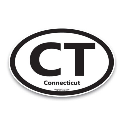 CT Connecticut US State Oval Magnet Decal, 4x6 Inches, Automotive Magnet