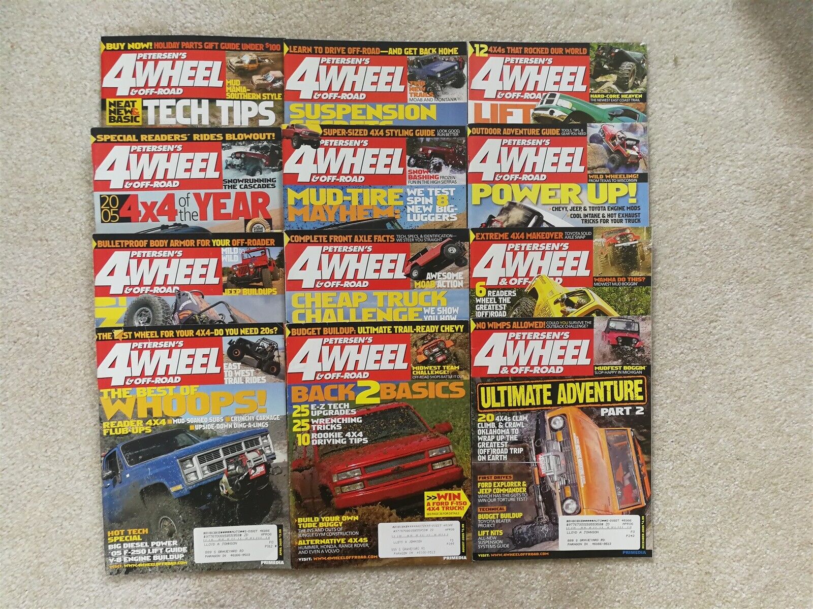 4 Wheel & Off Road Magazine 2005 - The Complete Year Set - All 12 Issues