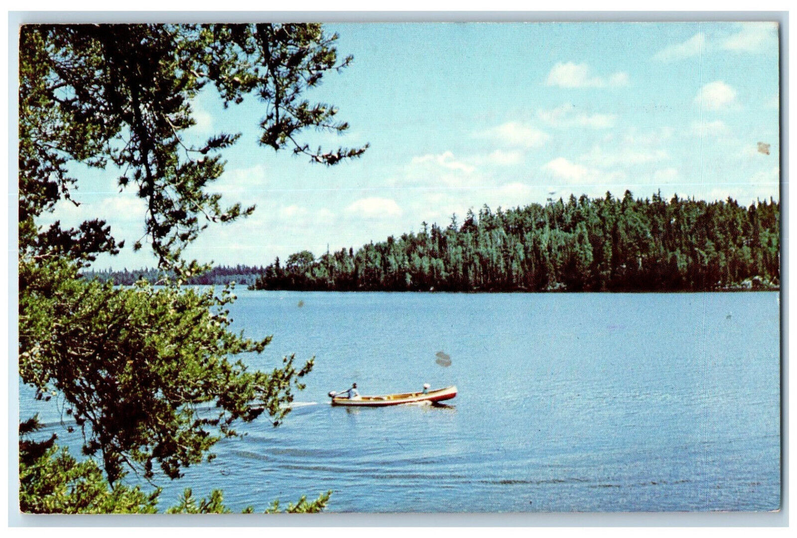 c1960\'s Boating on Northern Lake Greetings from Marmora Ontario Canada Postcard