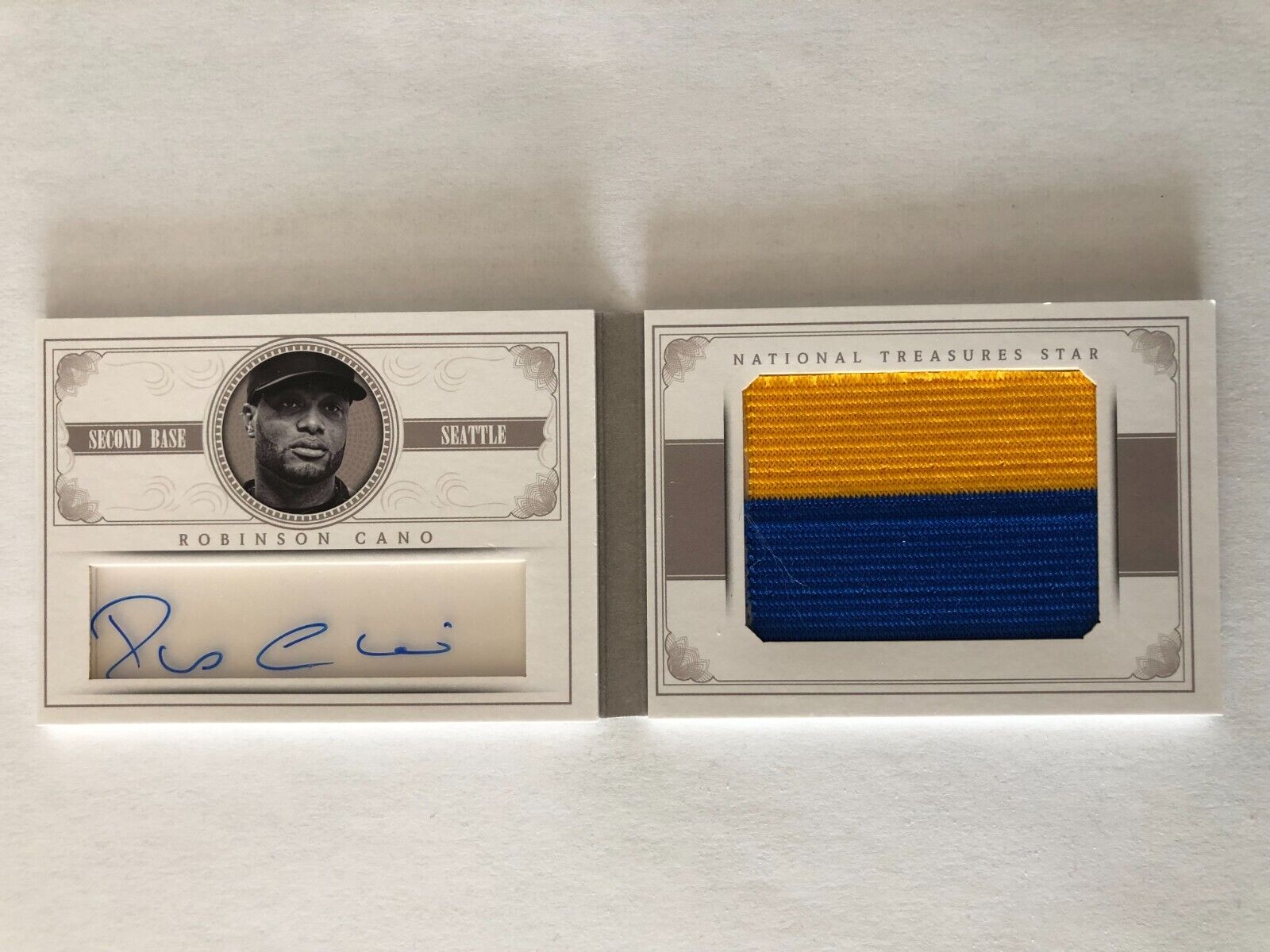 Robinson Cano 2014 Panini National Treasures Star Booklet Patch Auto 01/10