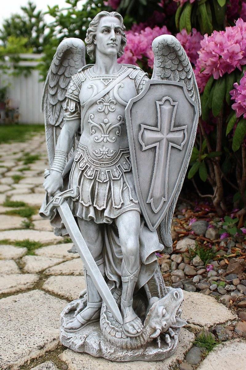 St. Michael and Dragon 24 inch Statue Church Quality Resin Indoor Outdoor