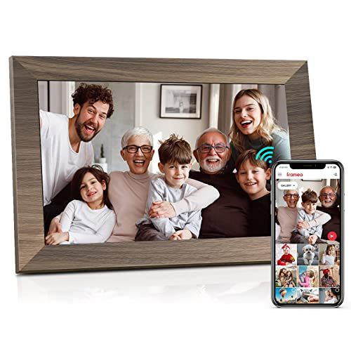 10.1 WiFi Digital Photo Frame, Canupdog IPS Touch Screen inch Wooden 