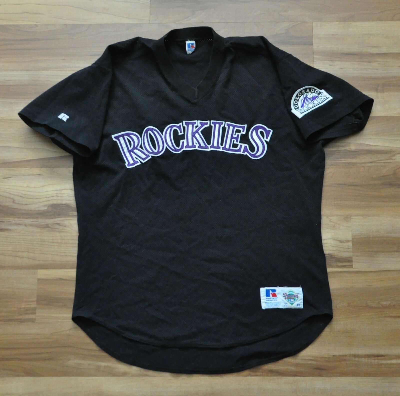 Colorado Rockies Russell Jersey Blank Pull Over Black Sewn MLB Sewn Men 48 XL