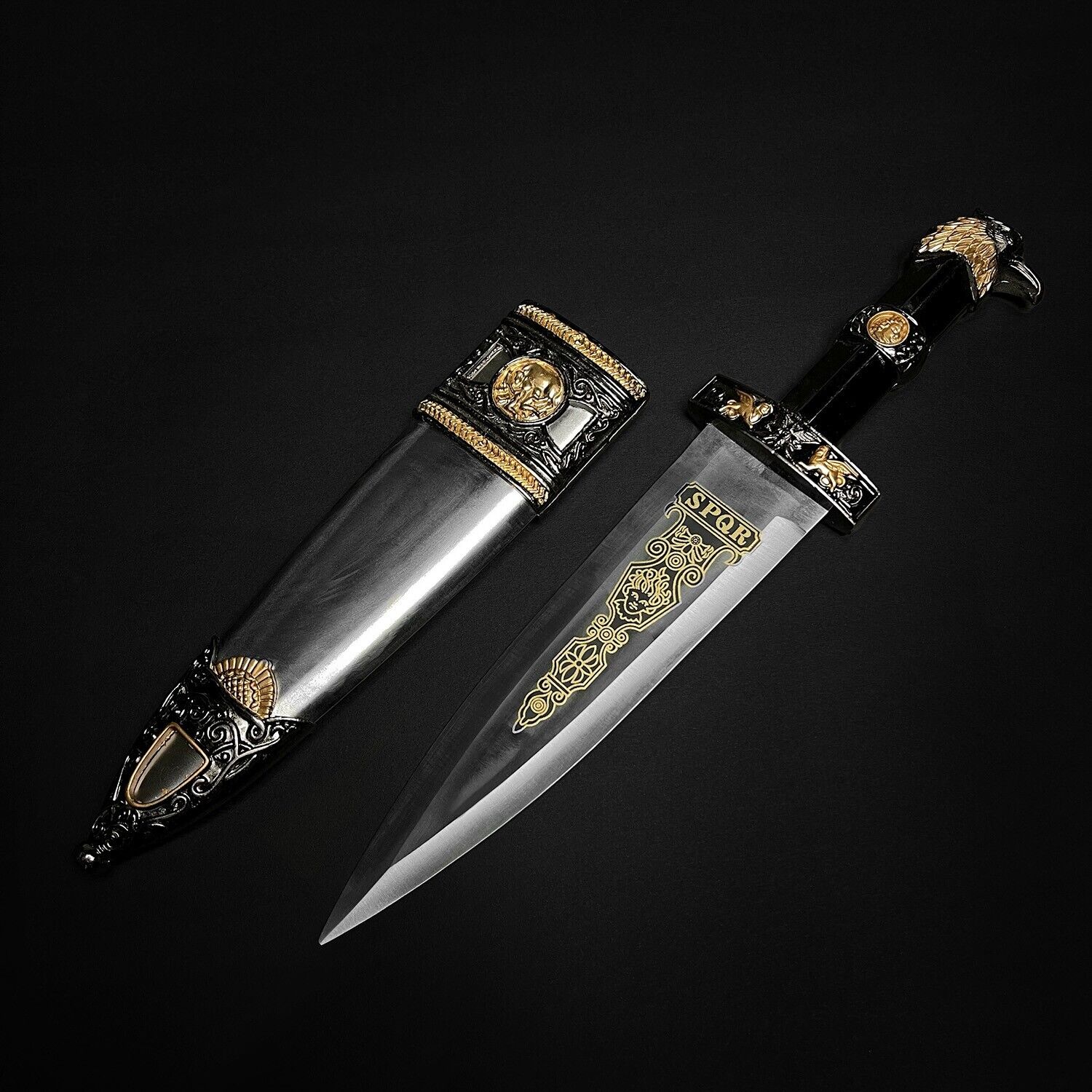 PS Stainless Steel Blade Roman Daggers with Aluminum Scabbard (Eagle Aquila)