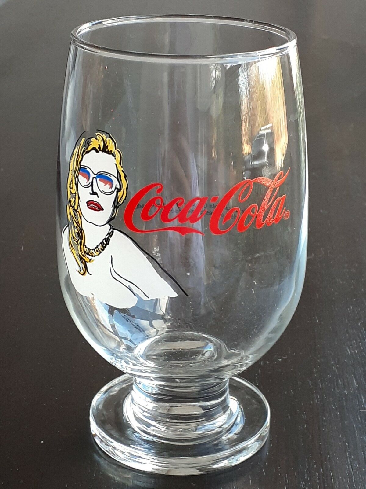 Ultra RARE 1989 COCA-COLA Coke POP-ART Pop Art Style Collection GLASS w/ BLONDE