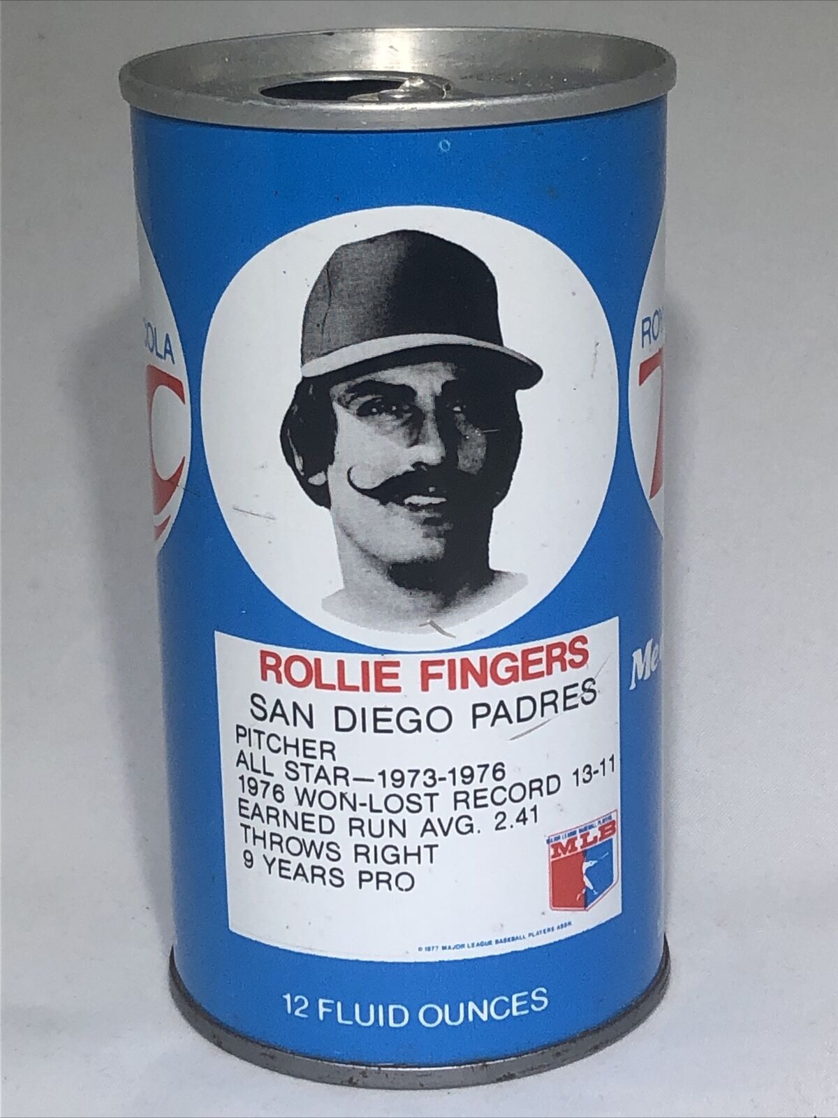 1977 Rollie Fingers San Diego Padres RC Royal Crown Cola Can MLB All-Star Series