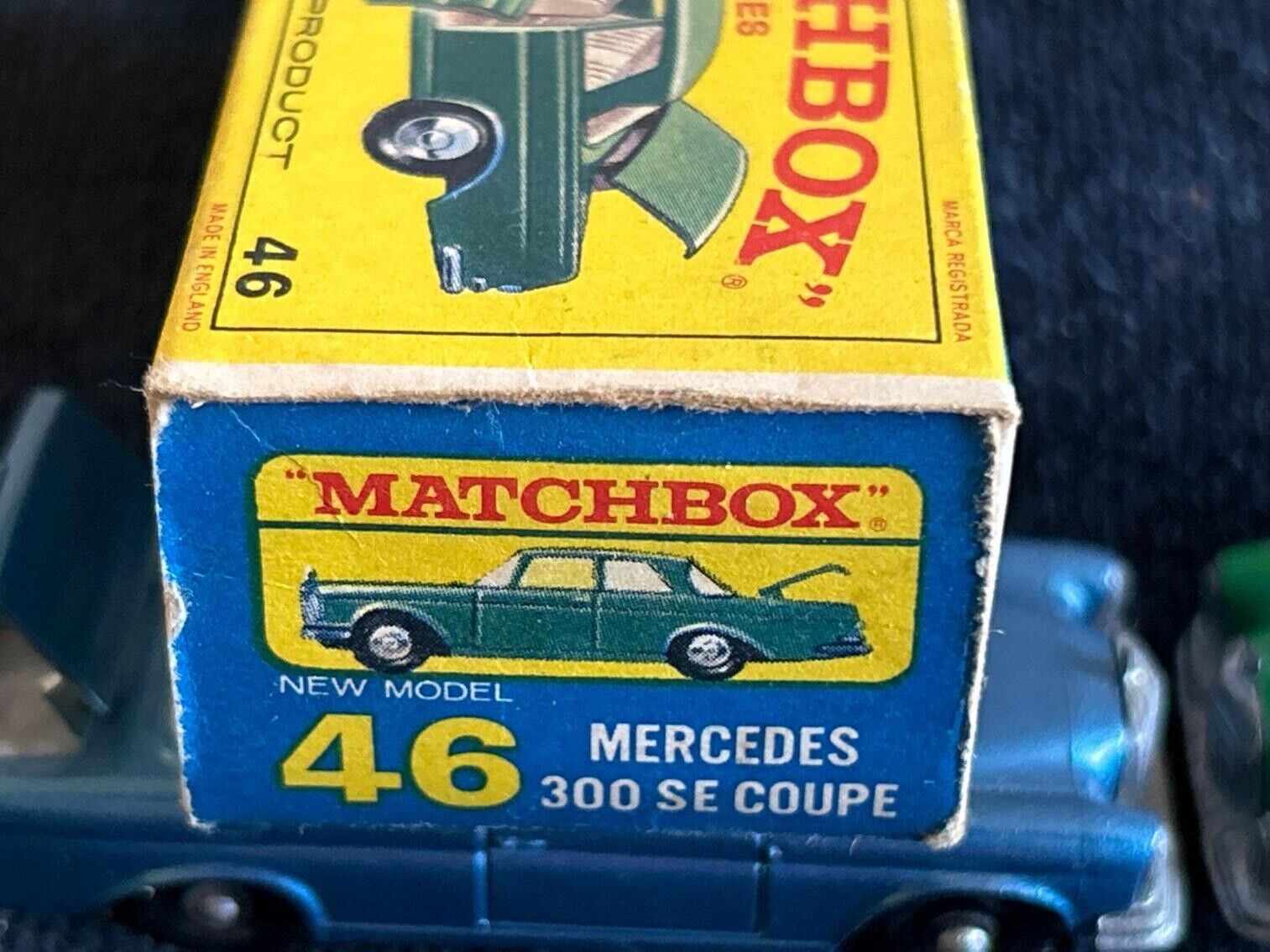 Lesney Matchbox No. 46 Mercedes Benz 300 SE RARE Blue Coupe with Original Box