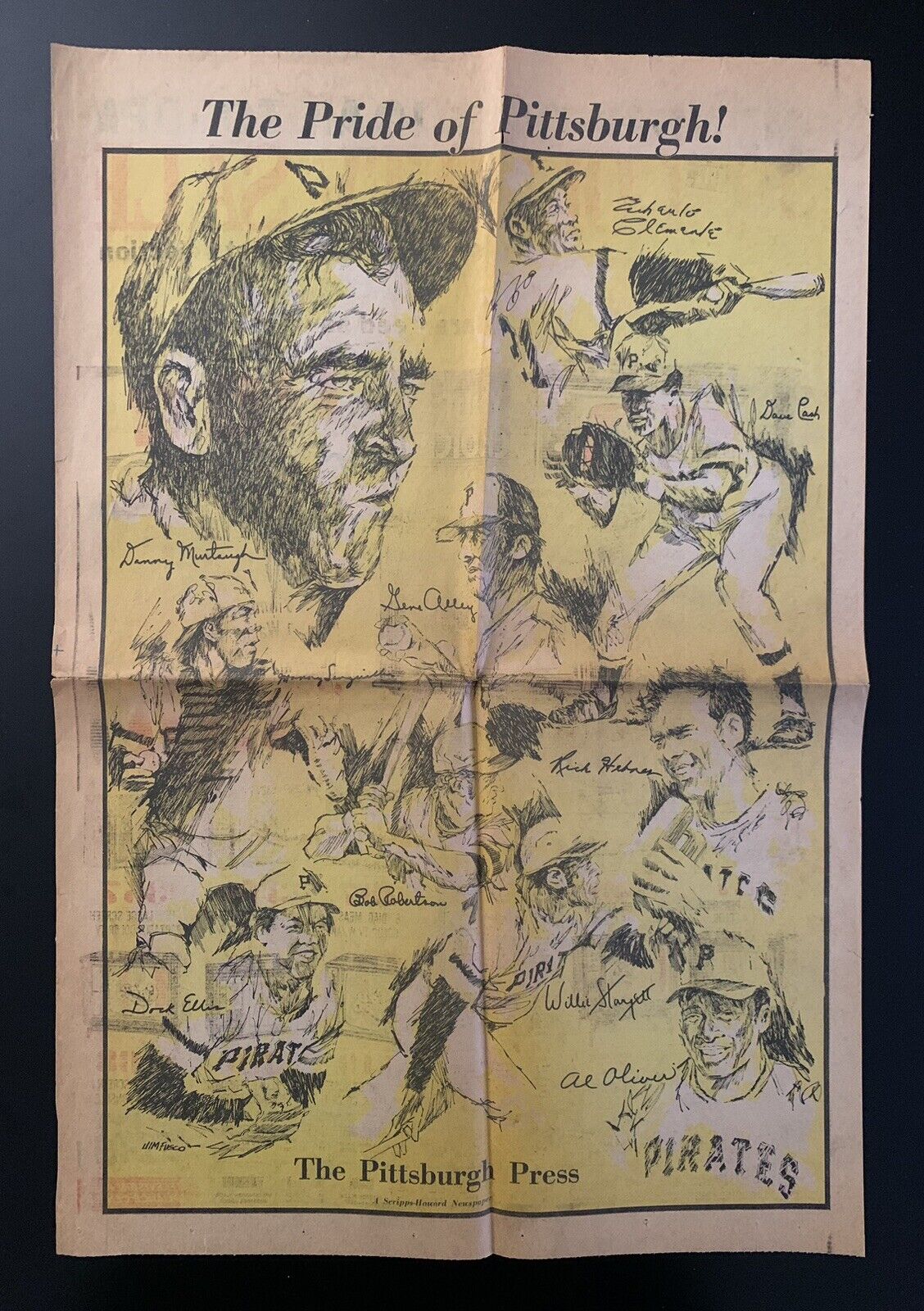 The Pittsburgh Press The Pride of Pittsburgh Pirates Roberto Clemente MLB (1971)