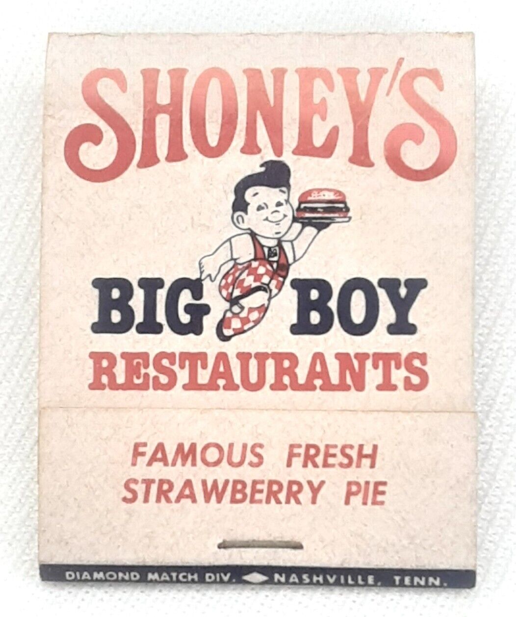 Matchbook Shoney\'s Big Boy Diamond Match Div Restaurant Advertisement Rare