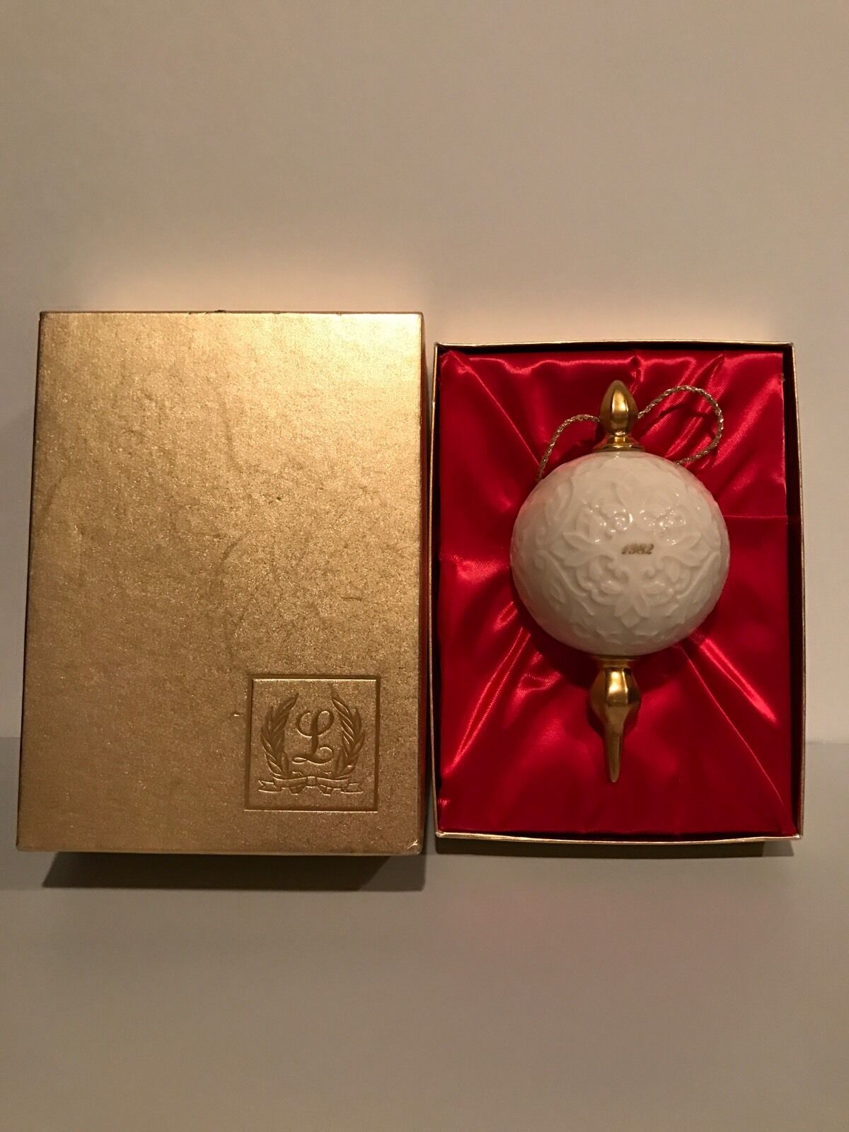 1982 Lenox First Annual China Christmas Ornament In Original Box Very Rare
