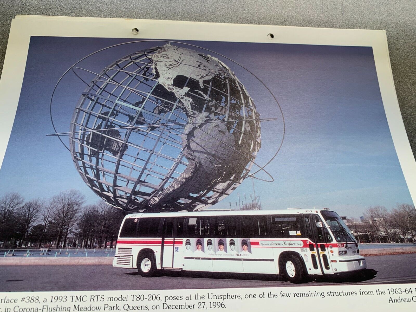 1998 NY NYC BUS CALENDAR NOS MANHATTAN BRONX WORLDS FAIR MACK GM RIKERS ISLAND