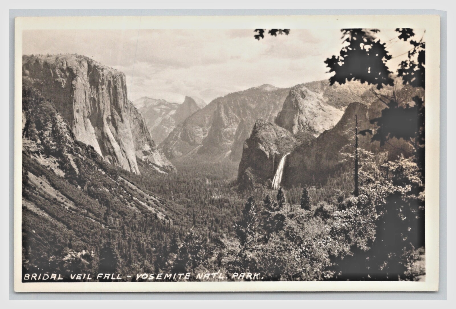 Yosemite Bridal Veil Falls RPPC  Rare view BEAUTIFUL