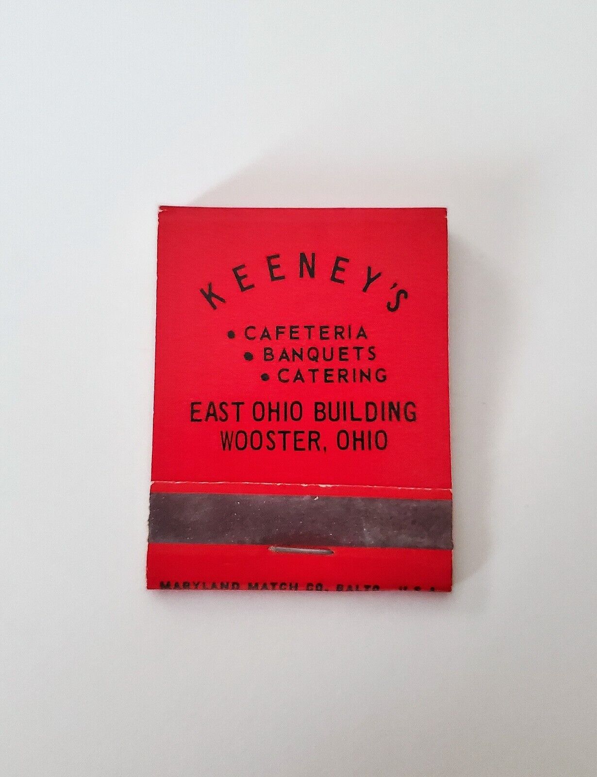Vintage Keeney\'s Empire Room Matchbook - Wooster Ohio - Front Strike