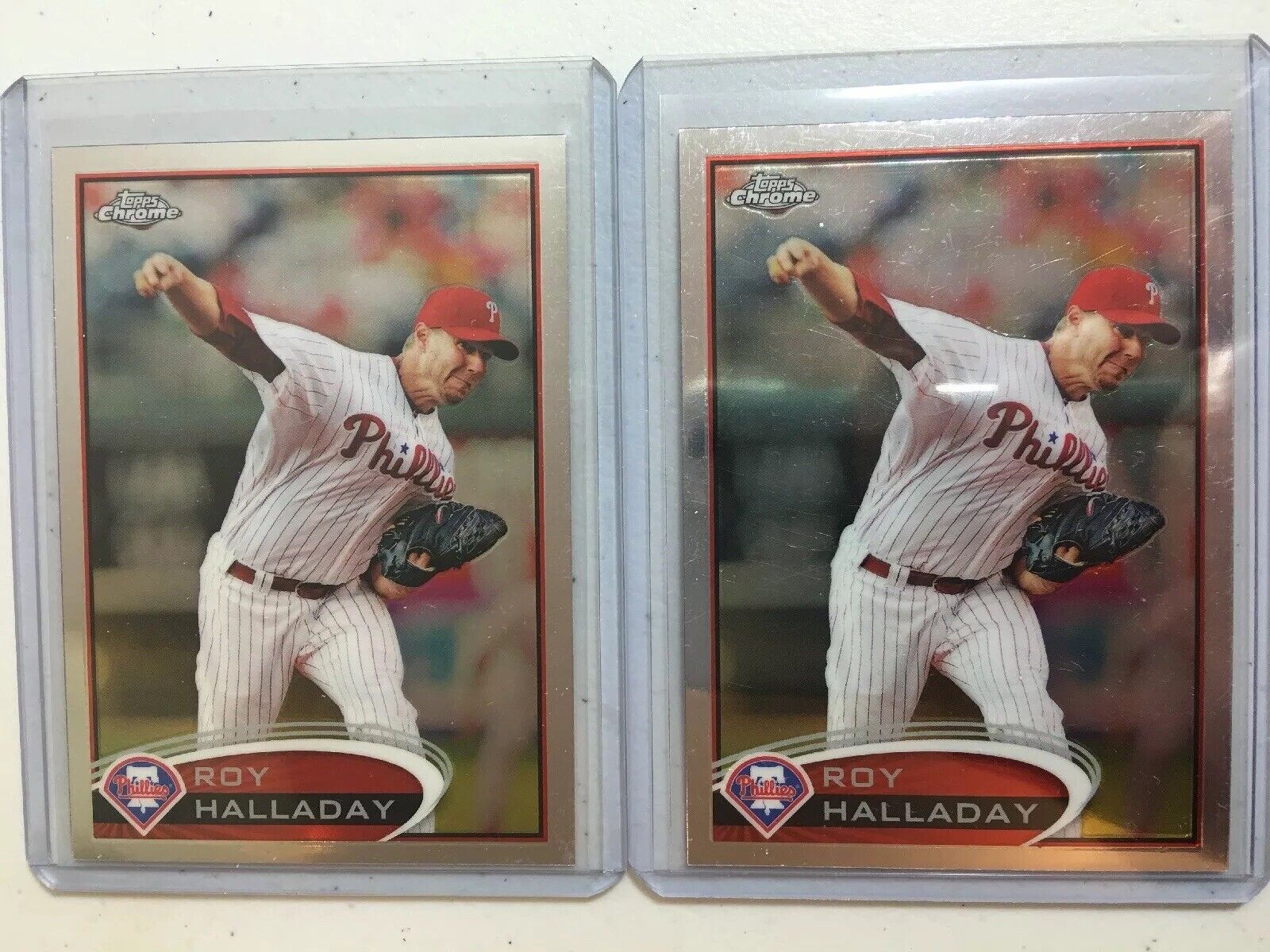 2012 TOPPS CHROME #28 ROY HALLADAY  - PHILLIES Lot Of 2