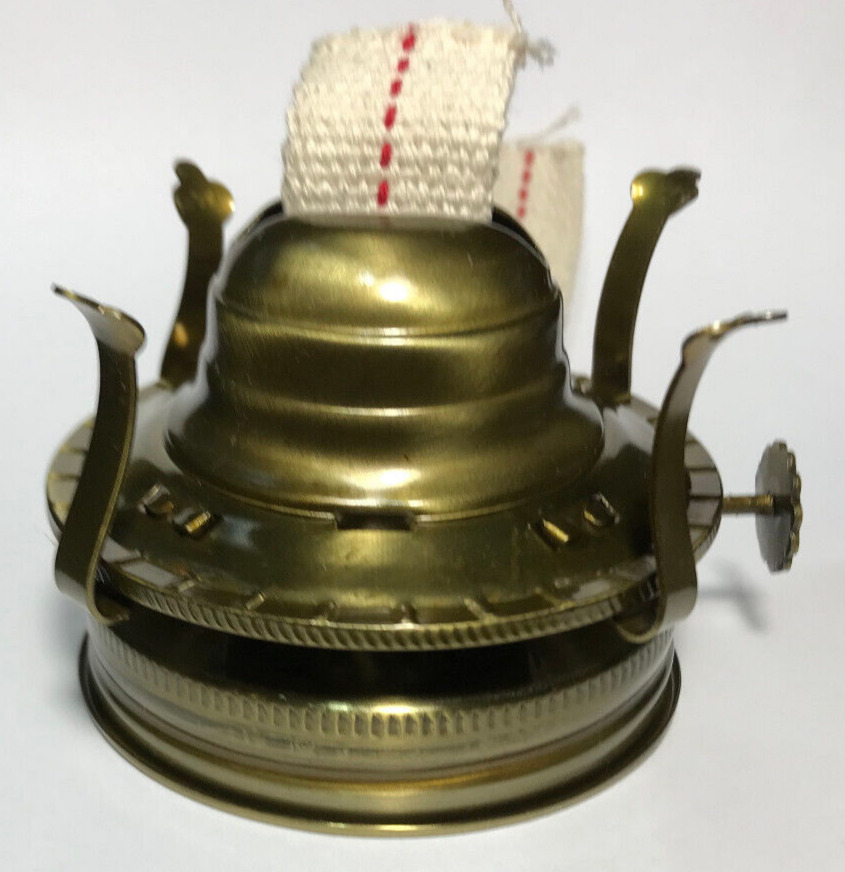 New #2 Antique Brass Mason, Fruit Jar Oil Lamp Burner Adapter With Wick #MB286A