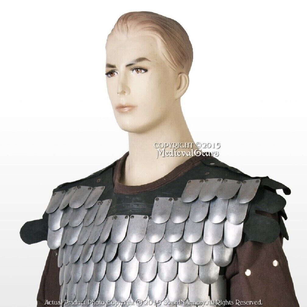 Medium Size Medieval Scale Body Armor with Leather Liner 20G Steel LARP Costume