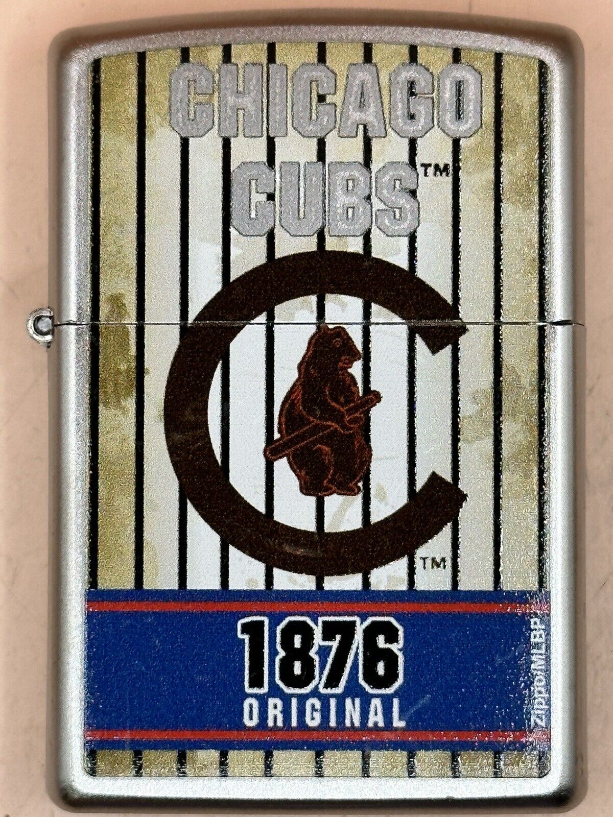 2017 Chicago Cubs 1876 Original MLB Bradford Exchange Chrome Zippo Lighter