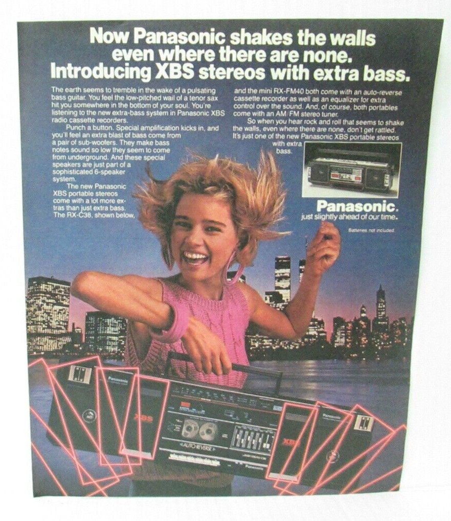 1980\'s YOUNG WOMAN PANASONIC BOOM BOX RADIO Vintage 9.5\