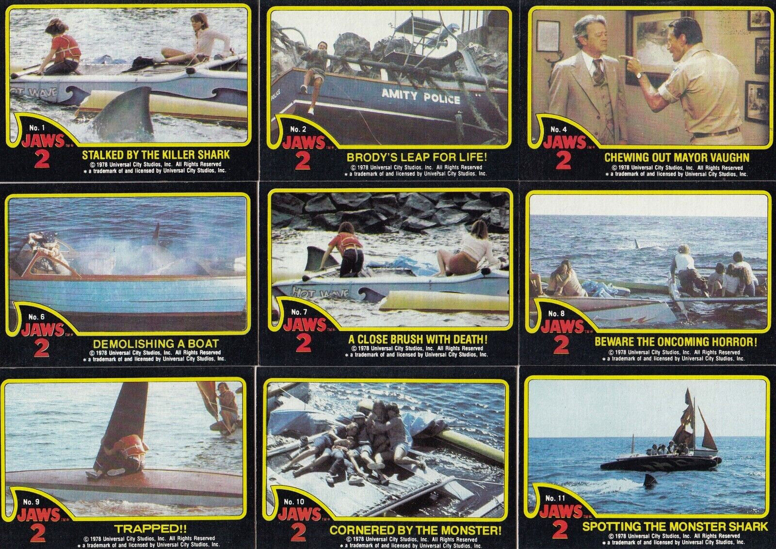Jaws II - Complete 59 Card Set - 1978 Topps - NM