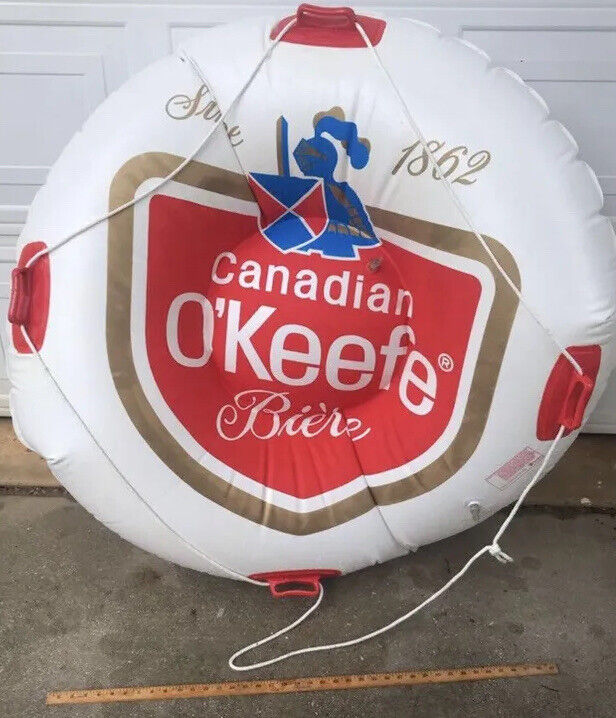 O’keefe Biere 56” Fun Tube Sevylor Red White Float inflatable Beer Rare