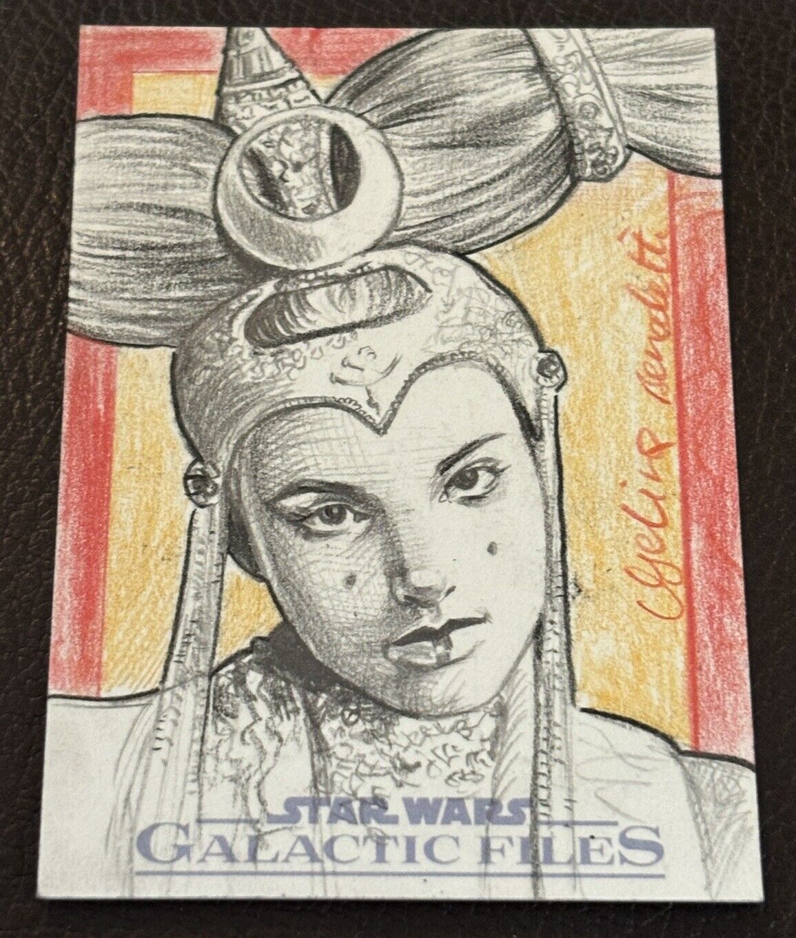 2012 Topps Star Wars Galactic Files Angelina Benedetti Sketch Card Padme 1/1