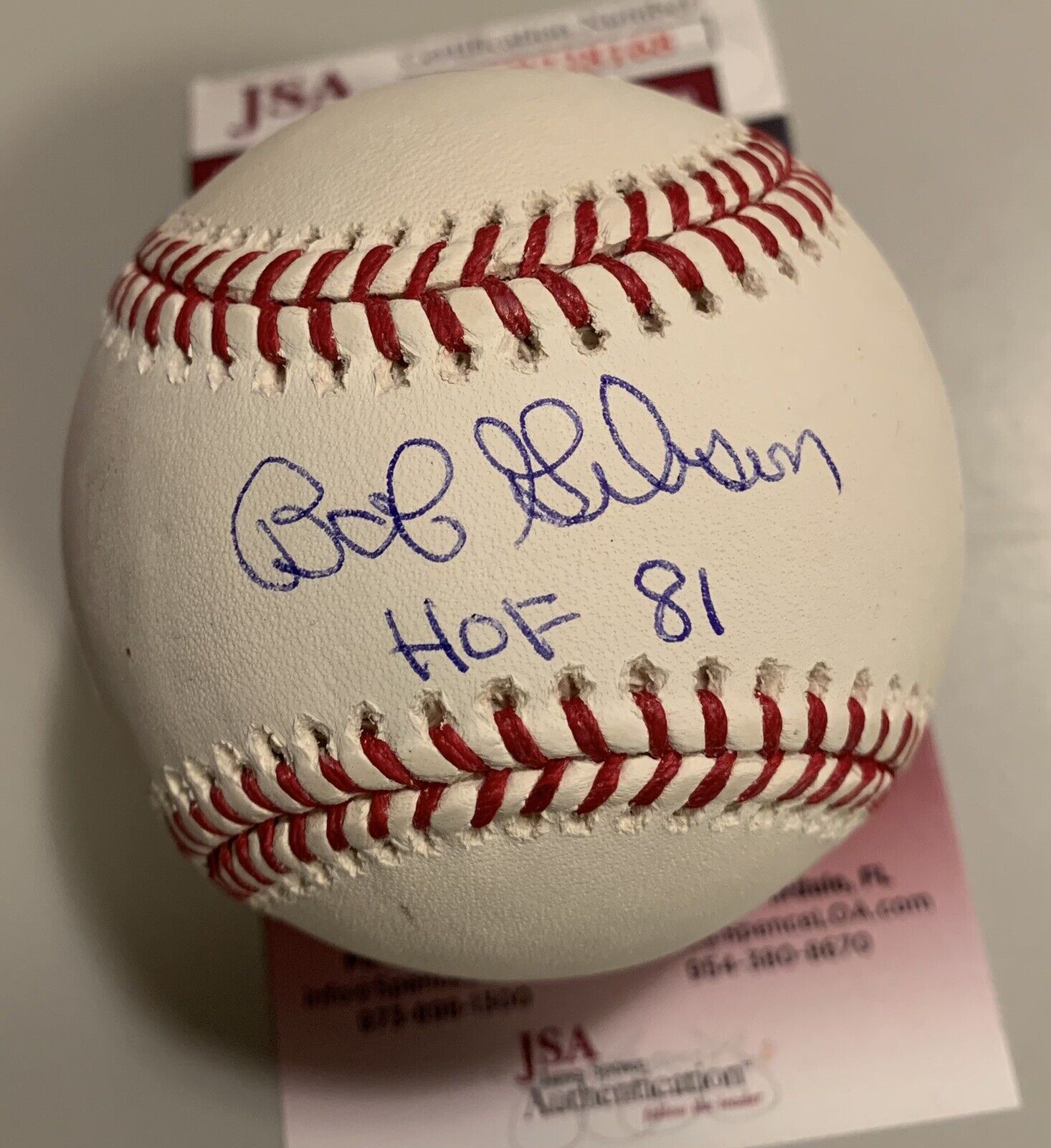 Bob Gibson Cardinals “HOF 81” Signed Official Major League Baseball JSA COA