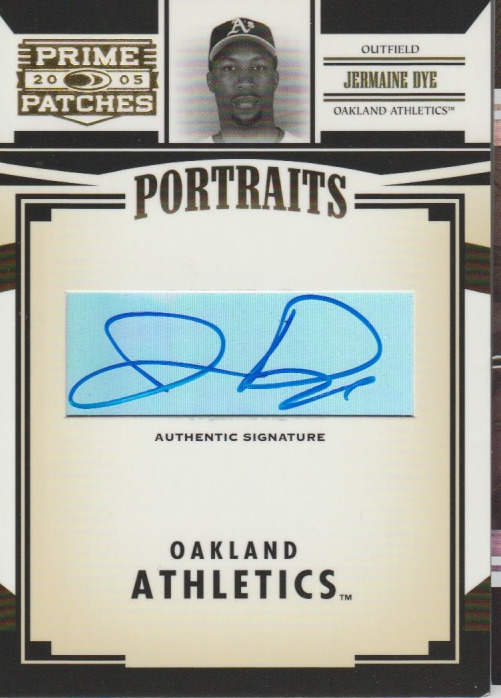 Jermaine Dye 2005 Donruss Prime Patches Portraits autograph auto card P-39