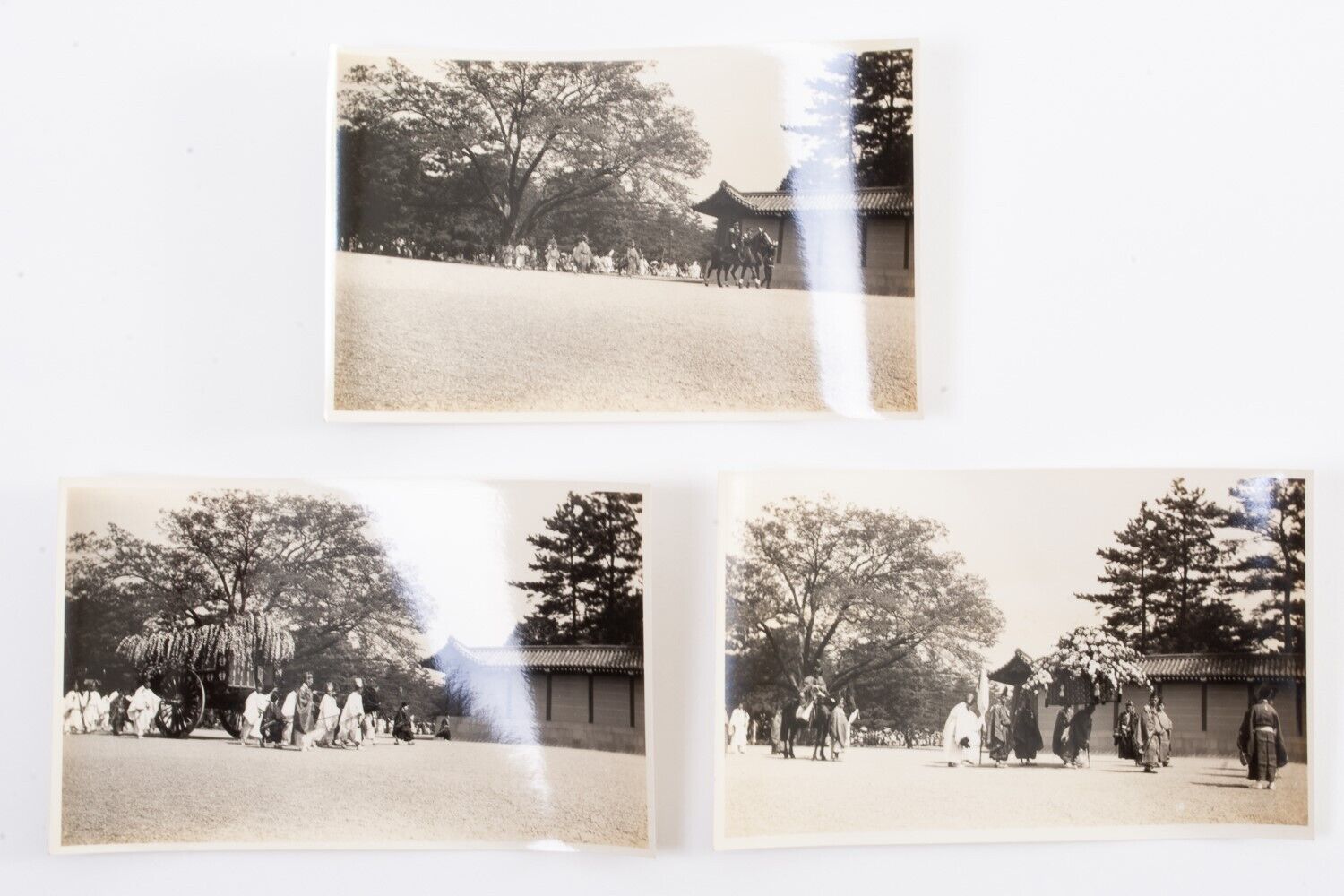 Lot of 3 Vintage Black & White Photographs Tokyo Japan Religious Ceremony