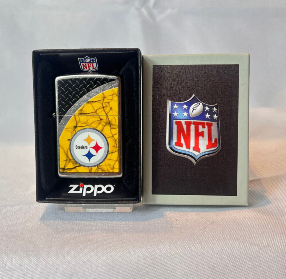 2016 Zippo Lighter NFL Pittsburg Steelers Retired Design Unfired Sealed In Box