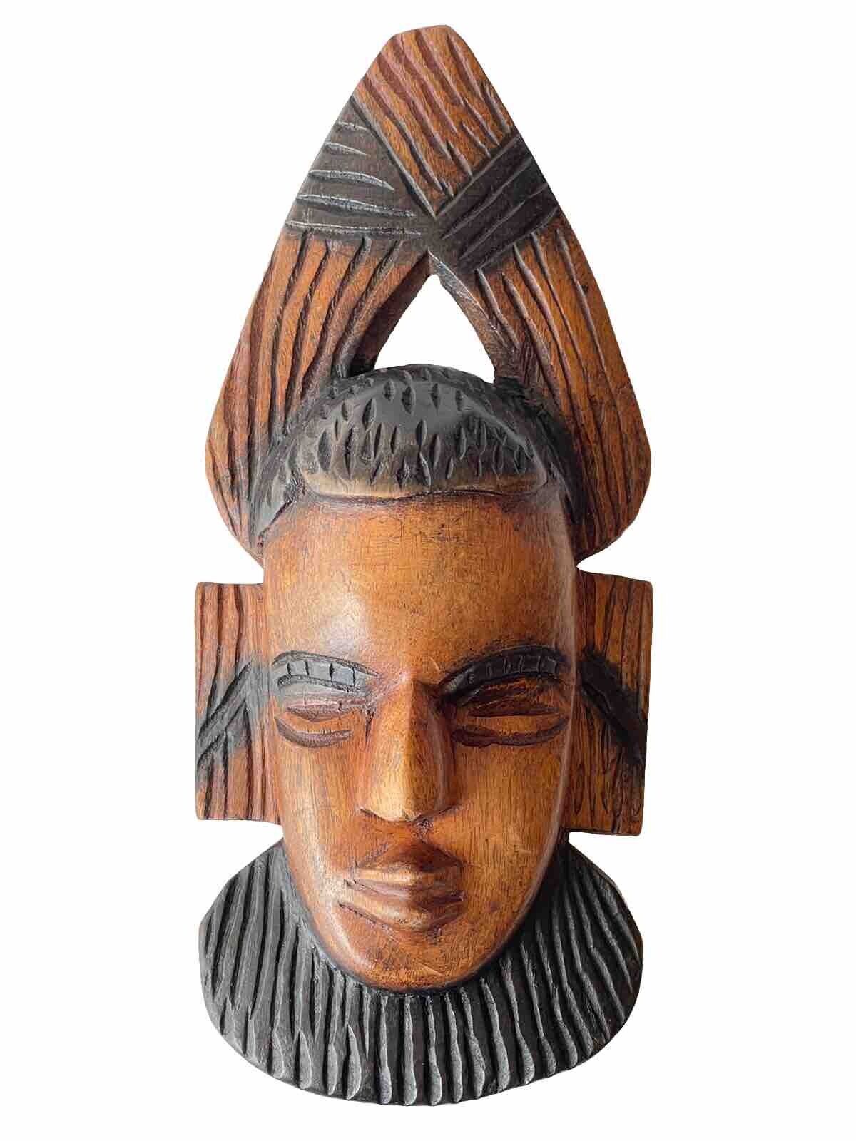 Vintage Hand Carved Wooden Wood Mask African Wall Art 