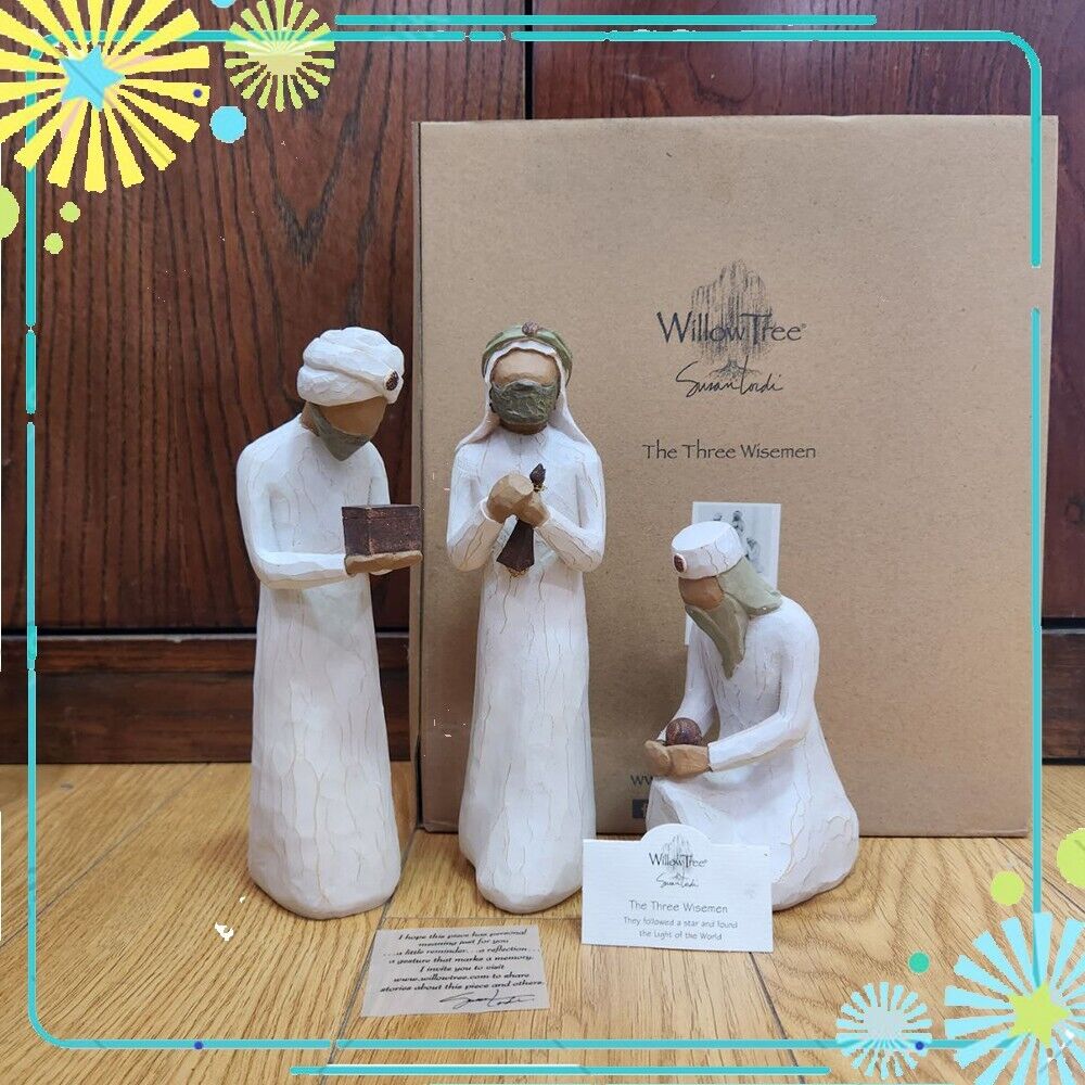 Three Wisemen Set/ Willow Tree Nativity Figurines, hand-painted figures